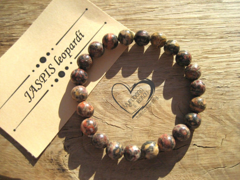 Náramek Jaspis leopardí 8mm náramek minerál minerální pro alergiky 