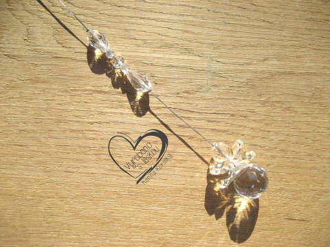 Závěsný krystal - anděl bílý koule slunce křišťál duhový duha duhy energie broušený broušená závěsný čakrový energetický křišťálový světla světlohra lapač feng shui krystak hra barev feng šuej 