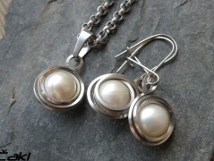 Náhrdelník - Tři kuličky larimaru