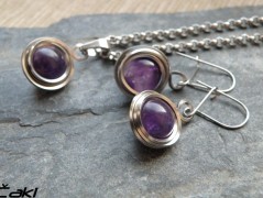 Náhrdelník - Tři kuličky larimaru