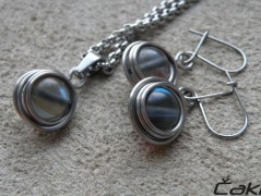 Náhrdelník - Tři kuličky larimaru