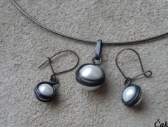 Náhrdelník - Tři kuličky larimaru