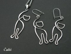 Náhrdelník - Tři kuličky larimaru