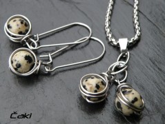 Náhrdelník - Tři kuličky larimaru