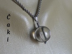 Náhrdelník - Tři kuličky larimaru