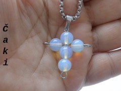 Náhrdelník - Tři kuličky larimaru