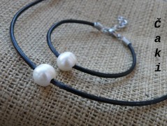 Náhrdelník - Tři kuličky larimaru