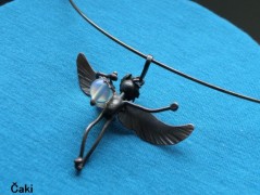 Náhrdelník - Tři kuličky larimaru