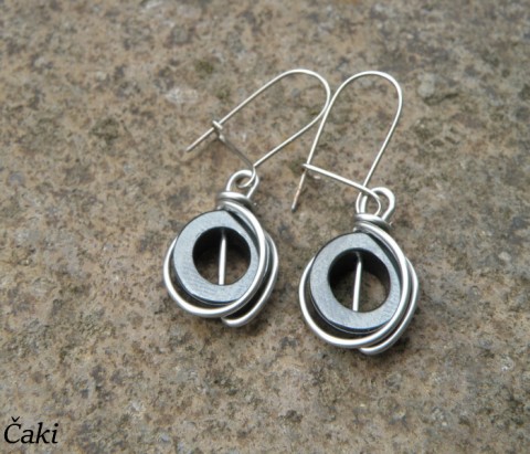 Naušnice - hematitové kroužky osteofix hematit naušnice 