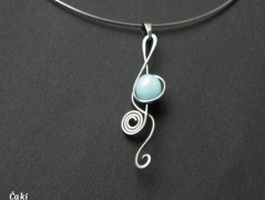 Náhrdelník - Tři kuličky larimaru