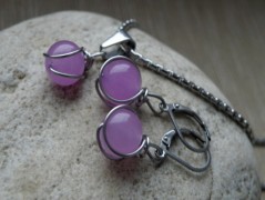 Náhrdelník - Tři kuličky larimaru