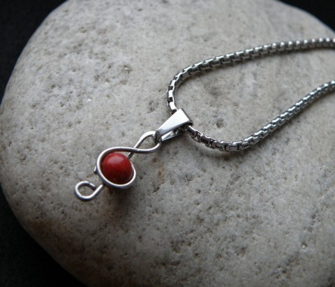 Náhrdelník - pro milovnice hudby náhrdelník přívěsek houslový klíč nerez řetízek 