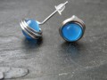 Nušnice , nerez , modrý jadeit