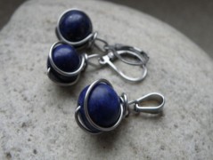 Náhrdelník - Tři kuličky larimaru