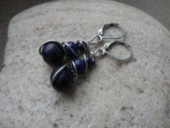 Náhrdelník - Tři kuličky larimaru