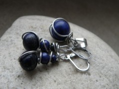 Náhrdelník - Tři kuličky larimaru