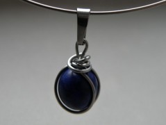 Náhrdelník - Tři kuličky larimaru