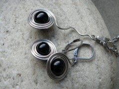 Náhrdelník - Tři kuličky larimaru