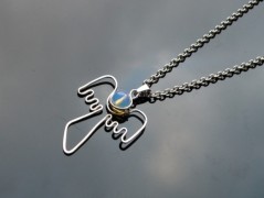 Náhrdelník - Tři kuličky larimaru