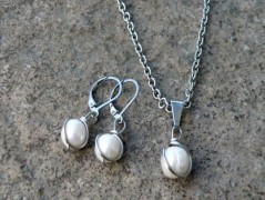 Náhrdelník - Tři kuličky larimaru