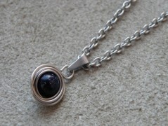 Náhrdelník - Tři kuličky larimaru