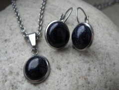 Náhrdelník - Tři kuličky larimaru