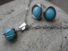 Náhrdelník - Tři kuličky larimaru