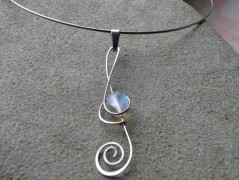 Náhrdelník - Tři kuličky larimaru