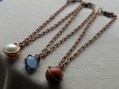 Náhrdelník - Tři kuličky larimaru