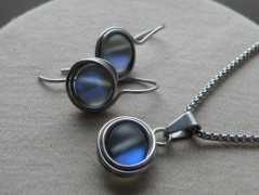 Náhrdelník - Tři kuličky larimaru