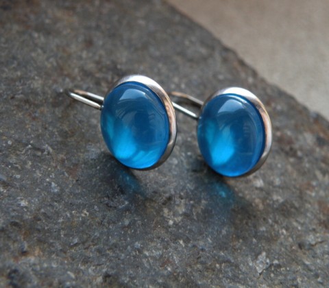 Naušnice - nerezové s pryskyřicí visací červený nerez pryskyřice naušnice 