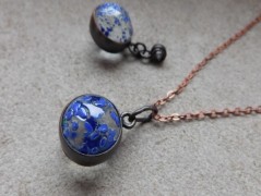 Náhrdelník - Tři kuličky larimaru