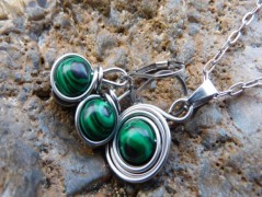 Náhrdelník - Tři kuličky larimaru