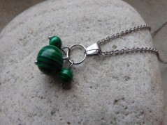 Náhrdelník - Tři kuličky larimaru