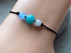 Náhrdelník - Tři kuličky larimaru