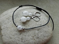 Náhrdelník - Tři kuličky larimaru