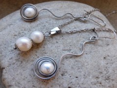 Náhrdelník - Tři kuličky larimaru