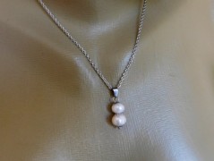 Náhrdelník - Tři kuličky larimaru