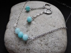 Náhrdelník - Tři kuličky larimaru