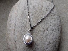 Náhrdelník - Tři kuličky larimaru