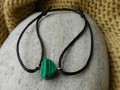 Náramek - malachitové srdíčko