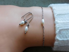 Náhrdelník - Tři kuličky larimaru