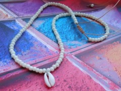 Náhrdelník - Tři kuličky larimaru