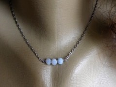 Náhrdelník - Tři kuličky larimaru