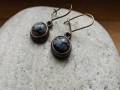 Naušnice měděné s obsidiánem