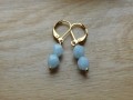 Naušnice nerez ocel, akvamarin