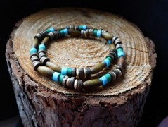 Náhrdelník - Tři kuličky larimaru