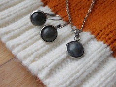 Náhrdelník - Tři kuličky larimaru