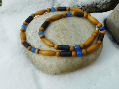 Náhrdelník - Tři kuličky larimaru