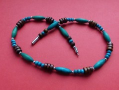 Náhrdelník - Tři kuličky larimaru